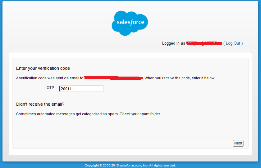 Verification email sent please check your email. Salesforce code. OTP input. Salesforce Authenticator. Salesforce Authenticator фраза.